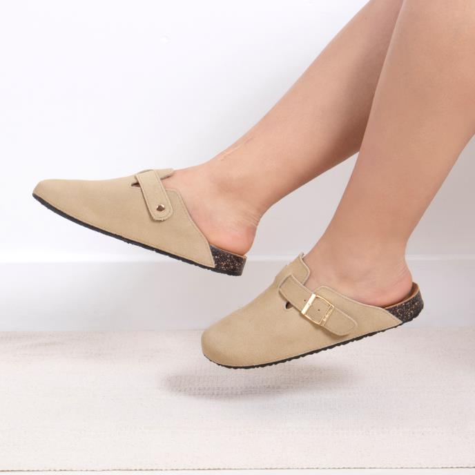 totes® Ladies Suede Clog Sand Extra Image 6